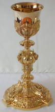 Antique solid silver gilt French Baroque Chalice